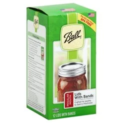 Ball Regular Mouth Lids With Bands - 12 CT 10 Pack