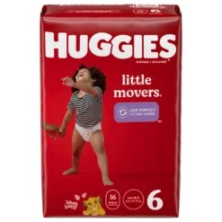 Huggies Little Movers Size 6 Diapers - 4 Pack Of 16 Diapers (64 Total)