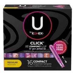 U By Kotex Regular Tampons - 16 CT 8 Pack