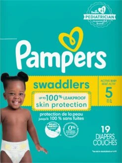Pampers Diapers Size 5 (27+ Lb) Jumbo Pack - 19 CT 4 Pack