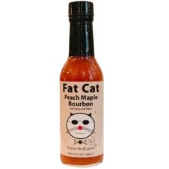 Fat Cat Gourmet Foods Peach Maple Bourbon Hot Sauce And Glaze - 5 FL OZ 12 Pack