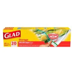 Glad Lock Storage Bags Gallon - 20 CT 12 Pack