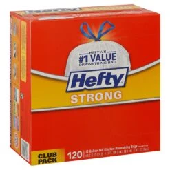 Hefty Strong 13 Gallon Tall Kitchen Drawstring Bags - 120 CT 3 Pack
