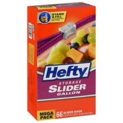 Hefty Slider Food Storage Gallon Bag - 66 CT 4 Pack