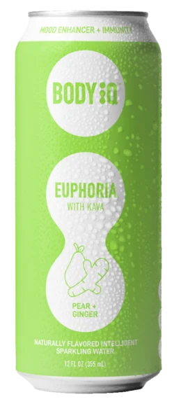 Body IQ Euphoria Sparkling Water - Pear Ginger - 12 FL OZ 12 Pack