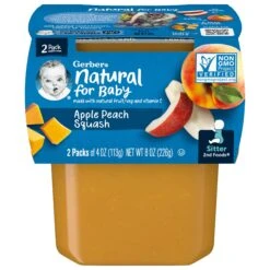 Gerber 2nd Foods Apple Peach Squash - 8 OZ 8 Pack