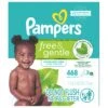 Pampers Free & Gentle 100% Plant-Based Fragrance Free Baby Wipes, 6 Pack, 468 Count - 468 CT 1 Pack -Stockup Express Deals 3077210431