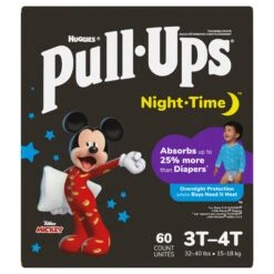Pull-Ups Boys' Night-Time Potty Training Pants, 3T-4T (32-40 Lbs), 60 Ct - 60 CT 1 Pack