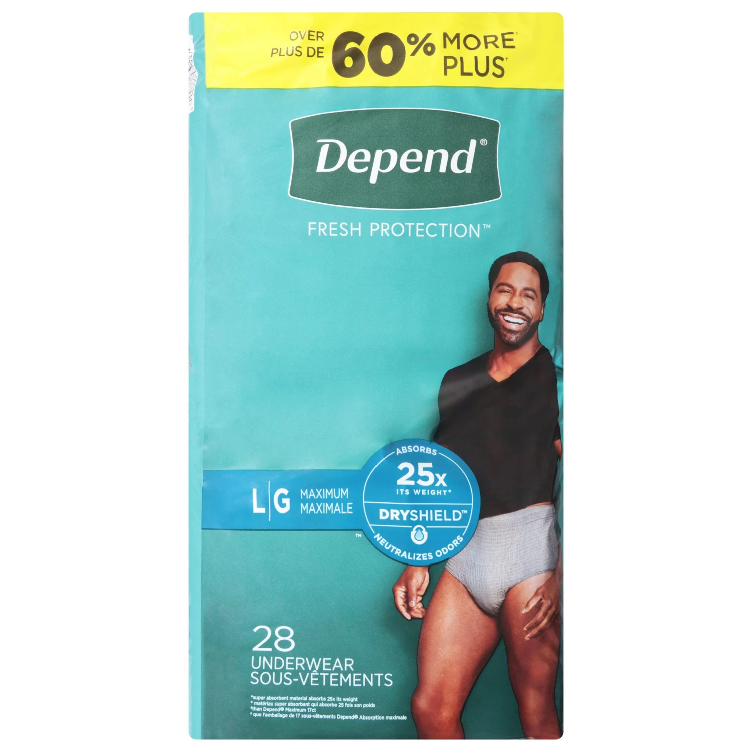Depend Fresh Protection Maximum Underwear Men L 28 Ea - 28 CT 2 Pack 3 Depend Fresh Protection Maximum Underwear Men L 28 Ea - 28 CT 2 Pack