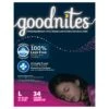 Goodnites Girls' Nighttime Bedwetting Underwear, Size Large (68-95 Lbs), 34 Ct - 34 CT 1 Pack -Stockup Express Deals 3600053361