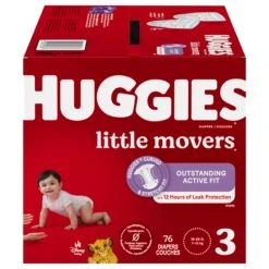 Huggies Little Movers Baby Diapers, Size 3, 76 Ct - 76 CT 1 Pack