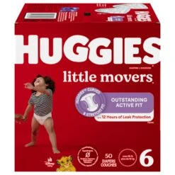 Huggies Little Movers Baby Diapers, Size 6, 50 Ct - 50 CT 1 Pack