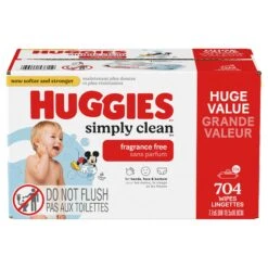 Huggies Simply Clean Unscented Baby Wipes, 11 Flip-Top Packs (704 Wipes Total) - 704 CT 1 Pack