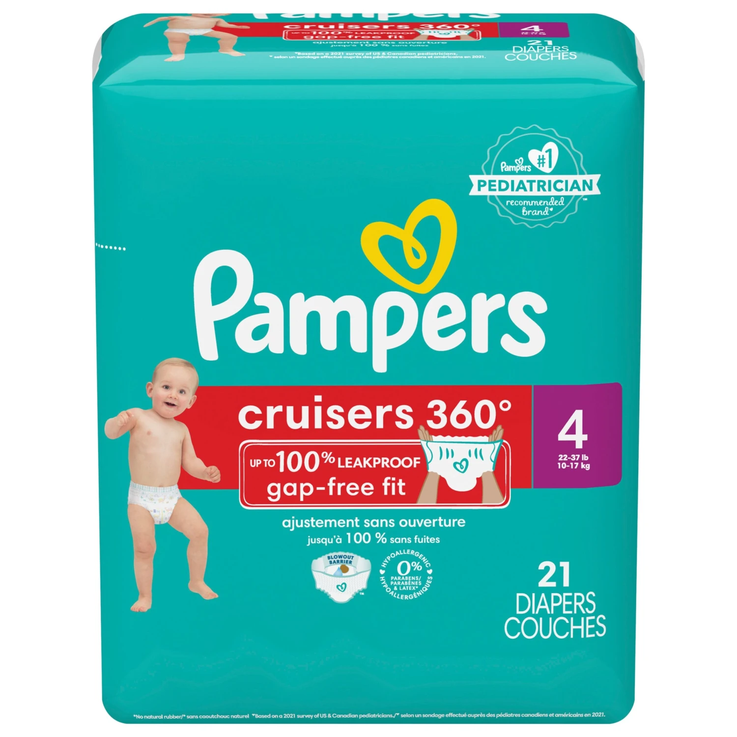 Pampers Cruisers 360 Diapers Size 4 21 Count - 21 CT 4 Pack 3 Pampers Cruisers 360 Diapers Size 4 21 Count - 21 CT 4 Pack