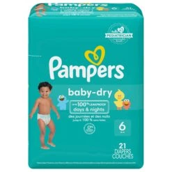 Pampers Baby Dry Size 6 Jumbo Diapers - 21 CT 4 Pack