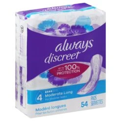 Always Discreet Moderate Long Pads - 54 CT 3 Pack