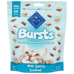 Blue Buffalo Bursts Filled Seafood Cat Treats - 5 OZ 6 Pack