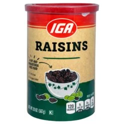 IGA Raisin Canister - 20 OZ 12 Pack