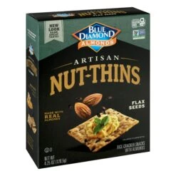 Blue Diamond Gluten Free Artisan Nut Thin Flax Seeds Rice Cracker - 4.25 OZ 12 Pack