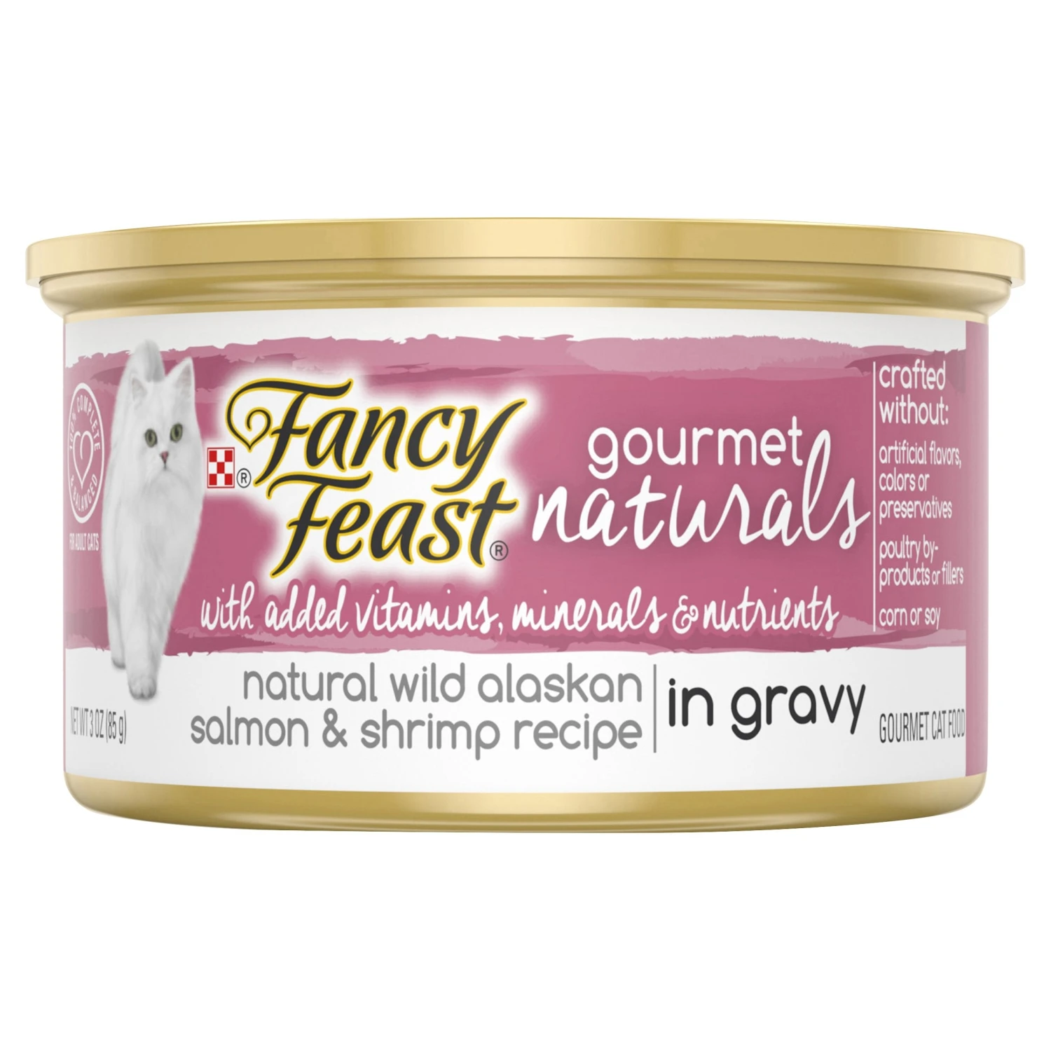 Fancy Feast Gourmet Naturals Wild Alaskan Salmon & Shrimp In Gravy - 3 OZ 12 Pack 3 Fancy Feast Gourmet Naturals Wild Alaskan Salmon & Shrimp In Gravy - 3 OZ 12 Pack