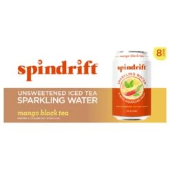 Spindrift Unsweetened Iced Tea Mango Black Tea Sparkling Water - 96 OZ 3 Pack