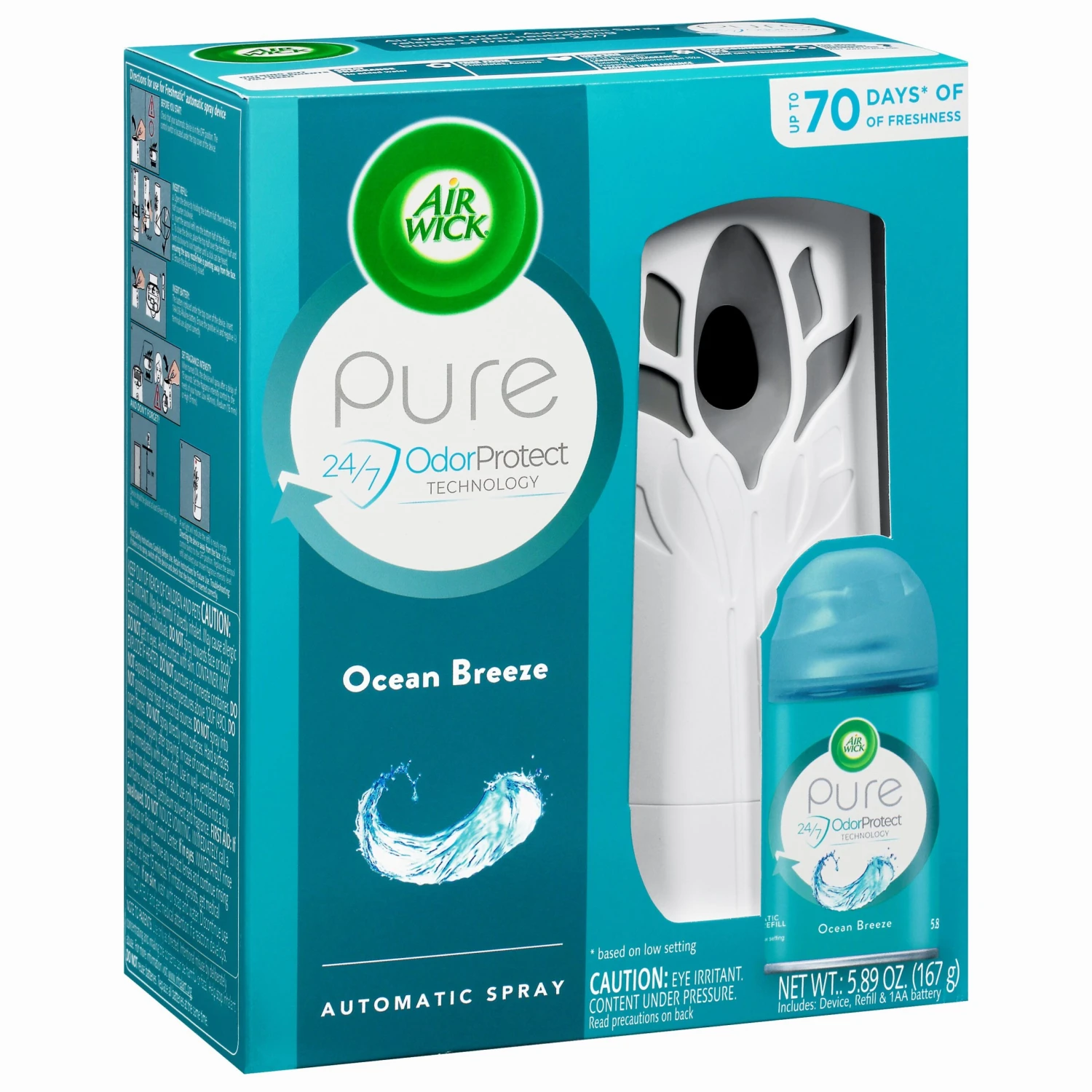 Air Wick Starter Kit Ocean Breeze Auto Spray- 5.89 OZ 4 Pack 3 Air Wick Starter Kit Ocean Breeze Auto Spray- 5.89 OZ 4 Pack