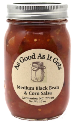 As Good As It Gets Salsa, Medium Black Bean & Corn - 16 OZ 12 Pack