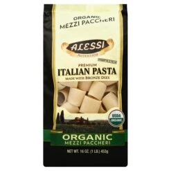 Alessi Organic Mezzi Paccheri Italian Pasta - 16 OZ 6 Pack