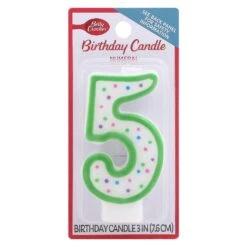 Betty Crocker Candle "5" - 1 CT 6 Pack
