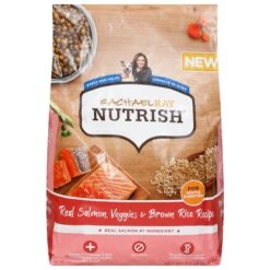 Rachael Ray Nutrish Real Salmon, Veggies And Brown Rice Recipe Premium Dry Dog Food - 5.5 LB 4 Pack