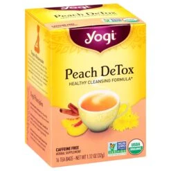 Yogi Organic Caffeine Free Peach Detox Tea - 16 CT 6 Pack