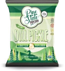 1in6 Snacks Pine State Popcorn, Dill Pickle Popcorn - 4.5 OZ 10 Pack