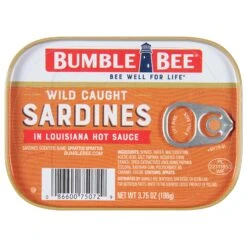 Bumble Bee Wild Caught Sardines In Louisiana Hot Sauce - 3.75 OZ 12 Pack