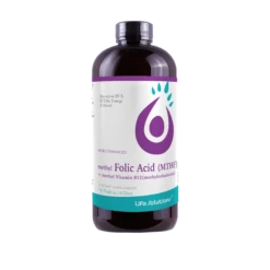 Life Solutions Liquid Methyl Folate + Vitamin B12 - 16 FL OZ 12 Pack