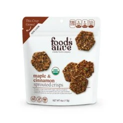 Foods Alive Maple & Cinnamon Sprouted Crisps - 4 OZ 6 Pack