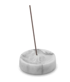 Bursera Marble Incense Holder- White - 1 EA 30 Pack