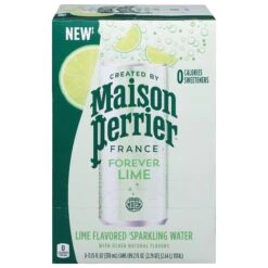 Maison Perrier Forever Lime Flavored Sparkling Water, 11.15 FL OZ Cans, 8 Count 330 Ml - 3 Pack