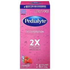 Pedialyte Fast Hydration Strawberry Electrolyte Powder 8 - 0.3 Oz Packets - 8 Pack