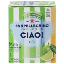 Sanpellegrino Lime Sparkling Water 6 - 11.15 Fl Oz Cans - 4 Pack
